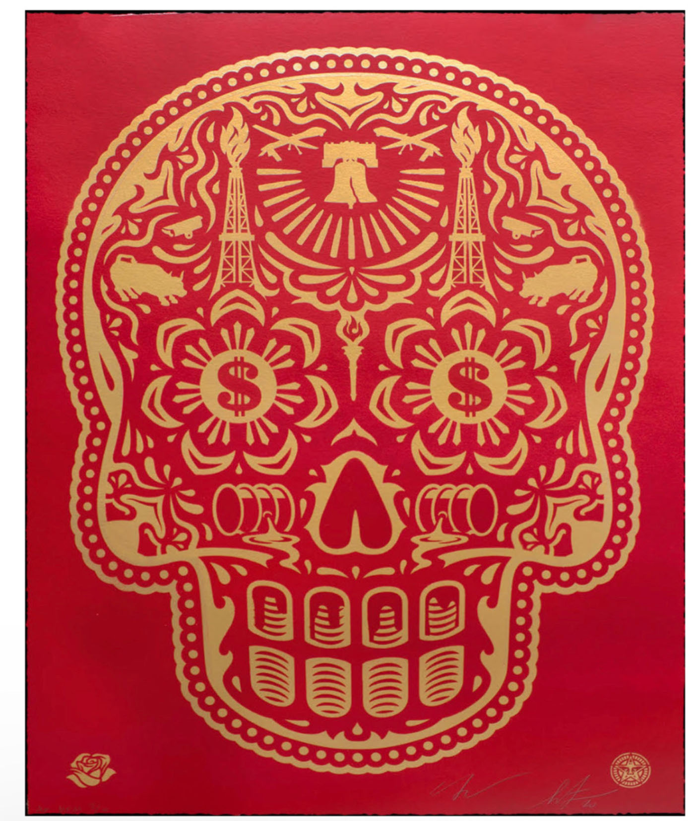 力量與榮耀骷髏(紅與金)