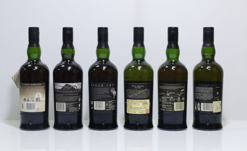 Ardbeg Alligator Limited Release/Ardbeg 1990 Airigh Nam Beist L6/Ardbeg 1998 Renaissance/Ardbeg 1999 Galileo/Ardbeg Ardbog/Ardbeg Dark Cove Committee Release