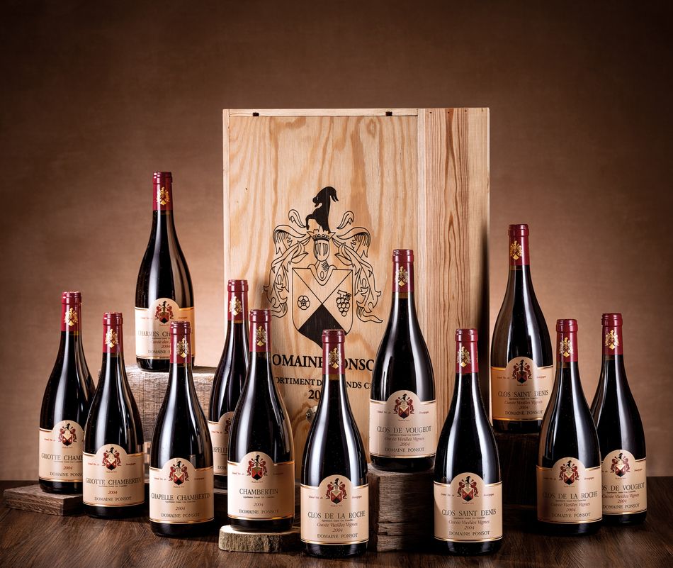 Domaine Ponsot Assortment 2004/Clos de la Roche Cuvée Vieilles Vignes/ Clos Saint Denis Cuvée Vieilles Vignes/Chambertin/Charmes Chambertin Cuvée des merles/ Chapelle Chambertin/ Griotte Chambertin/Clos de Vougeot Cuvée Vieilles Vignes 