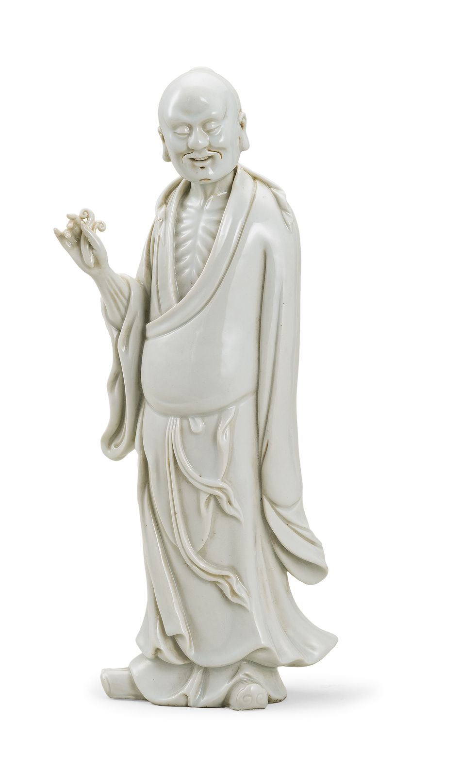 清 白釉羅漢立像《珍和金記》款