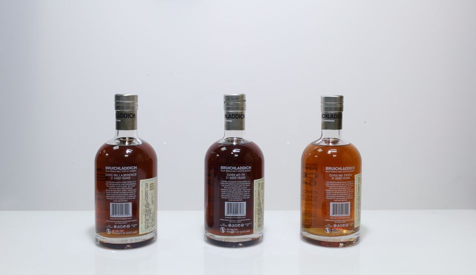 Bruichladdich 21 Years Old Cuvée 382 La Berenice/Bruichladdich 21 Years Old Cuvée 407 PX/Bruichladdich 21 Years Old Cuvée 640 Eroica