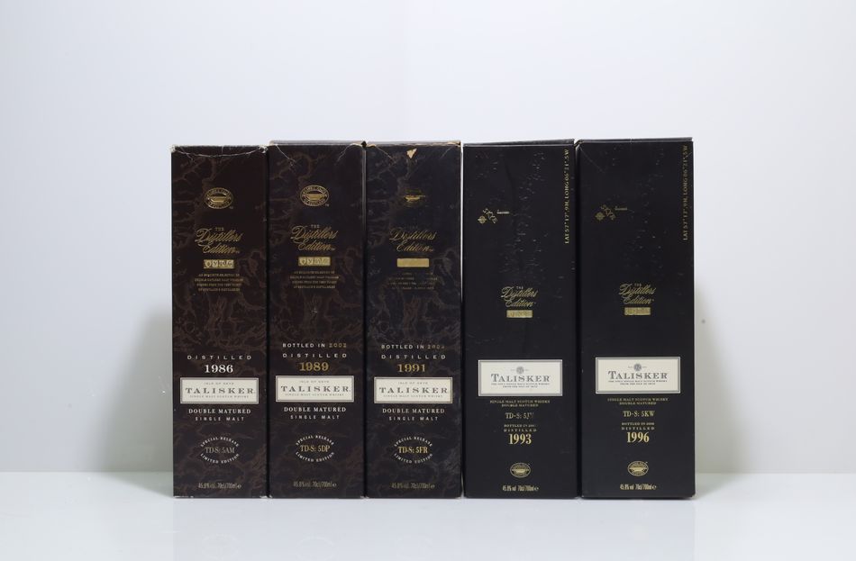 Talisker 1986 Distillers Edition TD-S:5AM/Talisker 1989 Distillers Edition TD-S:5DP/Talisker 1991 Distillers Edition TD-S:5FR/Talisker 1993 Distillers Edition TD-S:5JV/Talisker 1996 Distillers Edition TD-S:5KW